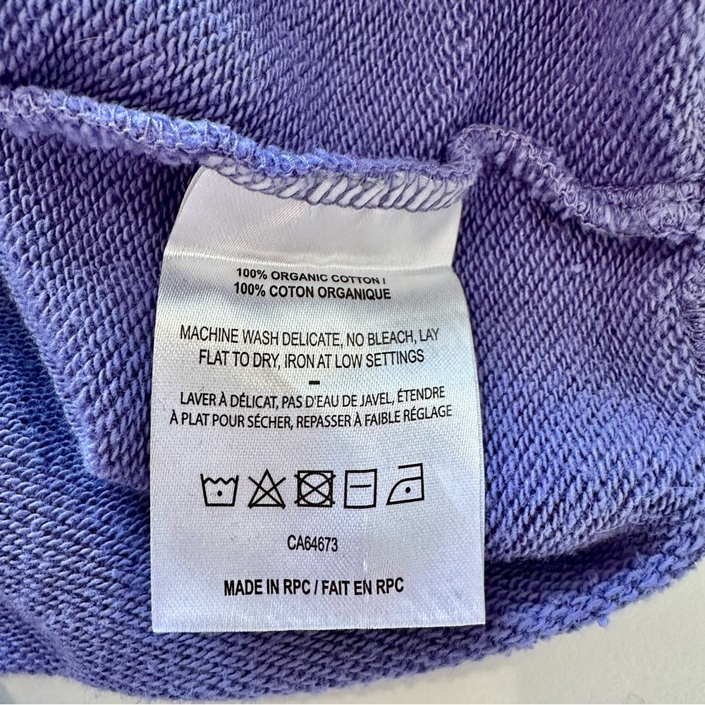 Girl Crush Purple Cropped Sweatshirt S Organic Cotton Varsity G Preppy NWOT #140 - Picture 5 of 6